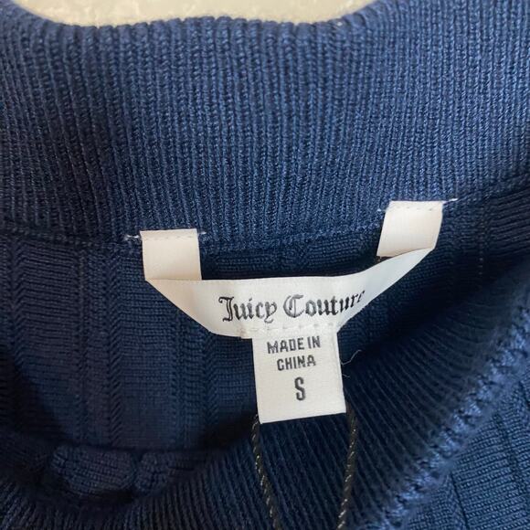 Juicy Couture Pleated Tennis Skirt Navy Blue Sparkly Rackets Mini NWT Size Small - Picture 6 of 8